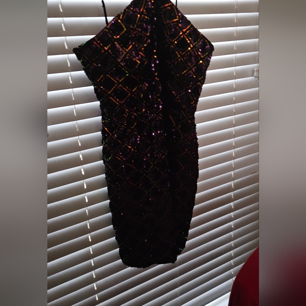 Elegant Black and Purple Dress with Stunning Design